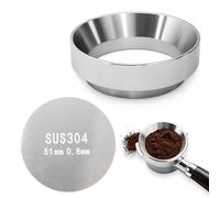 2 pezzi anello dosatore 51mm, accessori Barista anello dosatore magnetico portafiltro 51mm e Puck Screen, imbuto dosatore espresso lega di alluminio + 1 anello dosatore caffè + 1 filtro Puck