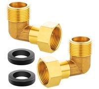 2 Pezzi Angolo in Ottone 90° 3/4" IG/AG, DN20, Angolo in Ottone 90° G 3/4 Pollici, Arco 90 Gradi IG/AG, Filettatura a 90 Gradi, Raccordo Filettato Adatto per Acqua per Acqua Potabile