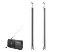 2 Pezzi Antenna Portatile Telescopica FM Sostituzione DAB Radio Telescopica 74cm 7-Sezione per TV Ricezione Stereo DAB FM/AM