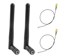 2 Pezzi Antenna WiFi, Chiavetta WIFI per PC Fisso, Dual Band 2,4GHz 5GHz 5,8GHz 8dBi Maschio Omnidirezionale con Cavo da U.FL a RP-SMA 32cm, Cavo Antenna, Schwarz