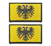 2 pezzi Antica Roma Bandiera Patch Ricamo Militare Distintivo con Nylon Tattico Toppa Divertente Applicazione per Vestiti Cappello Zaini Giacca Borse Gilet Pettorina per Cani Jeans