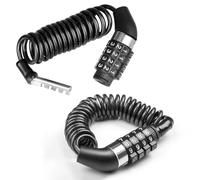 2 Pezzi Antifurto Casco Moto, Lucchetto con Combinazione di Codice di Sicurezza a 4 Cifre, Blocca Casco per Moto, Antifurto Portatile Lucchetti per Bagagli, Bici, Moto, Passeggini, 150cm, Nero