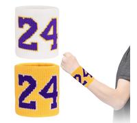 2 Pezzi Antisudore Fasce Polso, Set Manicotti Elasticizzati Proteggi Dita, Kobe 24 Basketball Anti Sweat Wrist Guard Braccialetti Sportivi, Morbido Addensato, per Basket Palestra Fitness Tennis