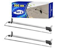 2 Pezzi Appendiabiti Estraibile per Armadio 300 mm - Barra Appendiabiti Estensibile Realizzato in Acciaio è Compatibile con Vari Tipi di Guardaroba - Garanzia di 10 Anni - MONTERAL
