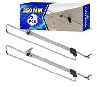 2 Pezzi Appendiabiti Estraibile per Armadio 350 mm - Barra Appendiabiti Estensibile Realizzato in Acciaio è Compatibile con Vari Tipi di Guardaroba - Garanzia di 10 Anni - MONTERAL