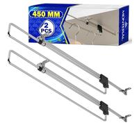 2 Pezzi Appendiabiti Estraibile per Armadio 450 mm - Barra Appendiabiti Estensibile Realizzato in Acciaio è Compatibile con Vari Tipi di Guardaroba - Garanzia di 10 Anni - MONTERAL