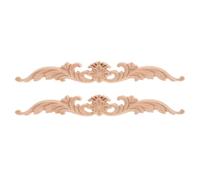2 Pezzi Applicazioni in Legno Massello Decorative per Mobili e Porte, | Finitura Kaki, Rilievo Tridimensionale e Texture Profonda, per Restauro Arredi e Progetti Interni