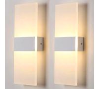 2 Pezzi Applique da Parete LED 8W Lampada da muro per interni design moderno