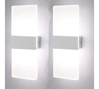 2 Pezzi Applique da Parete LED 8W Lampada da muro per interni design moderno
