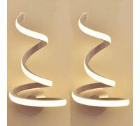 2 PEZZI Applique LED Design Incurvato 12W Lampada a muro moderna da interno