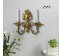 2 Pezzi Applique Porta Candela Da Parete Vintage Ferro Rustico Decorativo Nordic