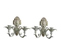 2 Pezzi Applique Portacandele Da Parete Supporto Candela Ferro Battuto Vintage