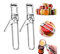 2 Pezzi Apribarattoli in acciaio inox, Apribarattoli, Apri Barattoli Antiscivolo, Apriscatole a Mano in Acciaio Inox, Multifunzione Apriscatole, per Anziani, Donne, Bambino, Artrite