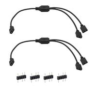 2 Pezzi ARGB 3 Pin 5V Extension Cable, Cavo Splitter ARGB, 1 a 2 Adattatore ARGB, Cavo di Estensione per PC, Connettore 5V 3 Pin per Strisce LED Ventole RGB, Compatibile con ASRock ASUS MSI, 30 cm