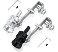 2 pezzi argento e bianco Turbo Whistle Sound Set-M,Terminale Turbo con Fischio per Tubo di scarico, Valve Simulator Accessori per Tubi di Scarico dell'automobile