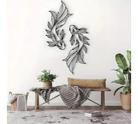 2 pezzi Arte da parete in acrilico con pesci koi, scuola di pesci, decorazione da parete per interni, design feng shui per la casa, arte lineare minimalista, decorazione da parete in acrilico per il s