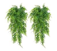 2 Pezzi Artificiali Montati a Parete Erba Persiana in Rattan Piante Verdi Pendenti Artificiali Piante di Felci Rampicanti Artificiali Piante Finte Felce di Boston Foglie di Edera Ghirlanda Catena Verd