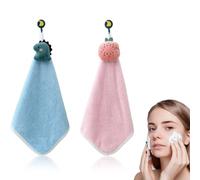 2 pezzi Asciugamani Bambini, Asciugamano Microfibra con Animali Carino e Anello Appendere Asciugamani Asilo, Asciugamani Bambino, Asciugamano Asilo Personalizzato, Asciugamano Piccolo