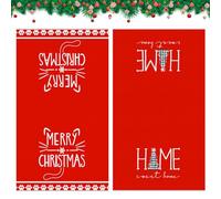 2 Pezzi Asciugamani Cucina Natale Strofinacci Cucina 45 * 66cm Strofinacci da Cucina Burrazzi da Cucina Assorbenti e Resistenti Christmas Tea Towels Asciugamano Natalizio (Rosso)