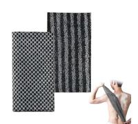 2 Pezzi Asciugamano Esfoliante Doccia, Extra Lungo 100cm Spazzola Schiena, con Texture Bifacciale per Pulizia Profonda, Sostituto Lavabile Spazzola Bagno (B)