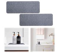 2 Pezzi Assorbendo la Pietra per il Lavandino, Sottobicchieri di Diatomite Assorbenti D'acqua Vassoio da Bagno Assorbente Assorbente e ad Asciugatura Rapida, per Bagno e Cucina (Grigio Scuro)