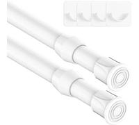 2 pezzi asta di serraggio per tende, asta telescopica per il bloccaggio, asta di tensionamento senza perforazione Asta di tenda estensibile - Bianco,75-100CM(diametro 13mm)