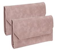 2 Pezzi Astuccio Organizer Rosa per Ferri Circolari con 13 Scomparti | Pelle PU, Tasca Separata per Segnapunti, Doppio Alloggio per Ferri da Lavoro a Maglia, Uso in Aula e Laboratorio