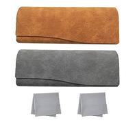 2 Pezzi Astuccio Per Occhiali, Morbida Occhiali Custodia, Custodia Per Occhiali In Pelle, Custodia Magnetica Per Occhiali, Custodia Per Occhiali Retrò, Adatto a Donne, Uomini, Bambini