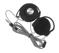 2 Pezzi Auricolari Supporto Orecchio 3,5mm Nero per Sport e chiamate | PC, Nylon, Acciaio Inox e Lega di Zinco, 110x6x2,5cm, per Dvd e Tablet