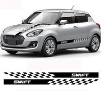 2 Pezzi Auto Adesivi Strisce Laterali per Suzuki Swift RS Turbo,Grafico Strisce Corsa Adesivo Distintivo Sportivo Emblemi Decalcomanie Accessori Decorativi