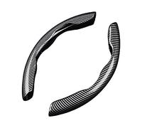 2 Pezzi Auto Coprivolante per Jaguar E Pace F Pace I Pace Xe Xf Xj, Fibra Carbonio Protezione Volante Segmentata Antiscivolo Traspirante Auto Coprivolante Accessori,A/Black