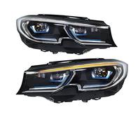 2 pezzi Auto Nuovo Faro Compatibile for BMW G20 Serie 3 G28 2019 2020 2021 Accessori Anteriore Ausiliario DRL Gruppo Luce Indicatore Di Direzione(With Blue L-ed)