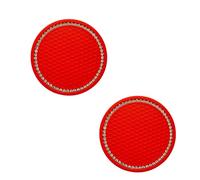 2 Pezzi Auto Sottobicchiere per Caddy Maxi 2015-2023 2024, Rotondo Coasters Portabicchieri Tappetino Universale Impermeabile Accessori Interni,Red