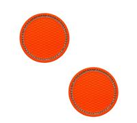 2 Pezzi Auto Sottobicchiere per VW Caddy 2K Maxi 2003-2010 2011 2012 2013-2019, Rotondo Coasters Portabicchieri Tappetino Universale Impermeabile Accessori Interni,Orange