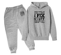 2 pezzi autunno tuta felpa con cappuccio per ragazze bambini Thats What I Do I Fix Stuff and I Know Things Set di tuta per bambini Set di tuta atletica due pezzi inverno autunno allentato accogliente