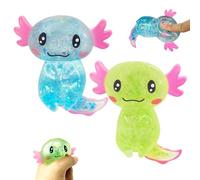 2 Pezzi Axolotl Giocattolo Antistress con Glitter Giocattoli Sensoriali da Spremere per Bambini e Adulti, Morbido Fidget Toys Rilassanti , Regalo Creativo per Feste/Compleanni