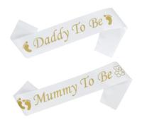 2 Pezzi Baby Shower Sash, 2 Pezzi Mummy e Daddy to Be per la Doccia del Bambino Baby Shower Accessori