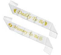 2 Pezzi Baby Shower Sash, Mummy e Daddy to Be per la Doccia del Bambino Baby Shower Accessori,per baby shower, feste, festa di benvenuto
