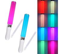 2 Pezzi Bacchetta In Fibra Ottica a LED,Bastoncini Luminosi per Feste,Fluorescenti LED Colorato Glowsticks,Bastoncini LED,24 Colori Multicolore Bastoni Luminosi,Bastoncini Luminosi,Concerti,Natale,Fes
