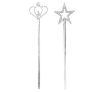 2 pezzi bacchetta stellare argento principessa fata angelo bacchetta bacchetta