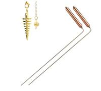 2 pezzi bacchette da rabdomante con pendente bacchette da rabdomante rame spirituale metal detector per la caccia ai fantasmi tesori d'acqua e strumenti di ricerca