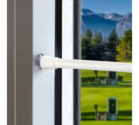 2 Pezzi Bacchette per Tende a Vetro Senza Forare, Estensibili Bacchette Tende, Astine a Pressione, Utilizzato Come Asta per Tende/Diy Ripiano, Diametro 7.6/10mm, Bianco, 45-60 cm