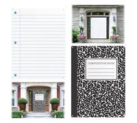 2 pezzi Back to School Classroom Door Cover Decorazioni Composition Notebook 2 Stili Bentornato a Scuola Banner per porta per il primo giorno di scuola Indoor Outdoor Photo Prop Supplies