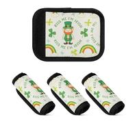 2 pezzi bagagli maniglia avvolge cuscino bagagli accessori per bagagli per borsa da viaggio aeroporto, Kiss Me I'm Iris Leprechaun, one sizex4