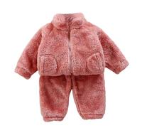 2 Pezzi Bambino Ragazze Pigiama,Pigiami Bambine Invernali Leggero Pigiama Bimbo per Bambina Indumenti da Notte Natalizio Pigiami Bambini 2-12 Anni