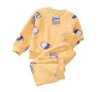 2 Pezzi Bambino Ragazzi Ragazze Pigiama in Pile Invernale Set Caldo Flanella Pigiameria Set Top Pantaloni Abiti Morbidi e Comodi Pigiami Soffici Vestiti Pigiama in Cotone