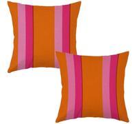 2 Pezzi Banda Federe Copricuscini 60x60cm, Colore Arancione Lino Copricuscini Divano, Federaper Cuscino con Cerniera Invisibile, Estive, Fodere Cuscini per Divano, Sofà, Interni ed Esterni. HX-5314