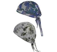2 Pezzi Bandana Berretto da Ciclismo con Teschio Mimetico, Traspirante e a Asciugatura Rapida, Protezione UV, Sottocasco Foulard Copricapo Multifunzionale per Uomo e Donna, per Corsa Jogging Trekking