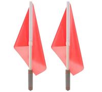 2 Pezzi Bandiera da Arbitro per Calcio, Manico Robusto Rosso | Tessuto, Spugna e Plastica, Alta Visibilità, per Spettatori e Ufficiali, Partite, Parate, Feste a Tema