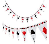 2 Pezzi Banner a Tema Festa di Poker Banner a Triangolo di Poker per Decorazioni a Tema Festa di Poker, 24 Bandiere